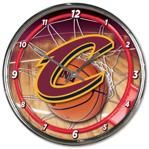 Cleveland Cavaliers Round Chrome Wall Clock - Picture 1 of 1
