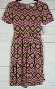 Vestido para mujer Lularoe Amelia negro, melocotón y púrpura talla pequeña nuevo con etiquetas - A3263 - Imagen 1 de 3