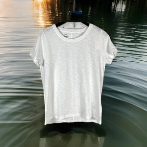 J.CREW FACTORY 100% Cotton Girlfriend White Crewneck Tee X-Large - Picture 1 of 3