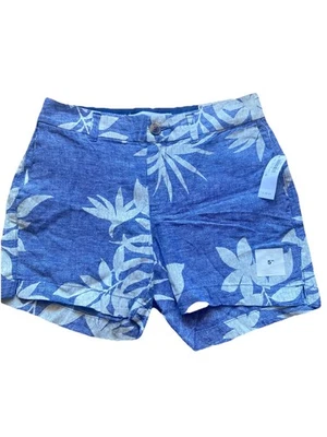 Pantalones Cortos Old Navy Para Mujer 0 Todos los Días Mezcla de Lino Frente Plano 5" Entrepierna Floral Foto 1 de 4