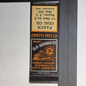 Pasch Coal Co Rochester NY Vintage Anthrazit Kohle Streichholzheftchen - Bild 1 von 3