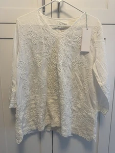 NWT Women’s Small Kyla Seo Karia Blouse Embroidered White KYRE310 Cotton Top - Picture 1 of 7