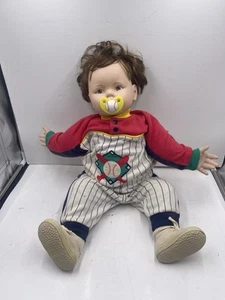 Vintage 1995 Patie Bain Baby Doll Baseball Player Brown Hair 90s 22inches - Picture 1 of 8