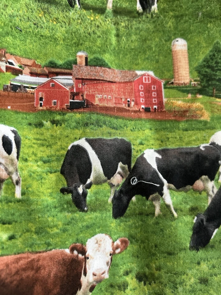 Elizabeth’s Studio Ranch Scenic Horse Quilt Craft Cotton Fabric 42”x 27” - Image 1 of 4