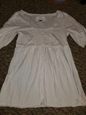 AE белый y2k верхний размер средний  - Изображение 1 из 3