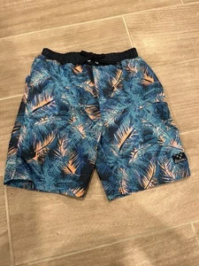 Big Chill Swim Trunks Boys Size 8 Color Blue Floral Print  - Picture 1 of 11