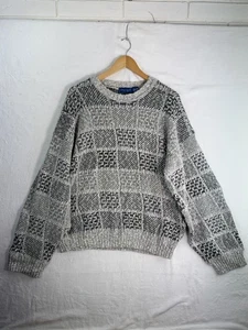 Vintage Towncraft Sweater Mens Large Chunky Knit Crewneck Pullover 90s - Picture 1 of 7