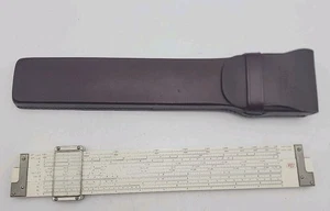Regla deslizante de bambú con estuche de cuero Frederick Post 1460 Versalog HEMMI de colección - Imagen 1 de 9