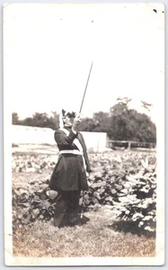 Vintage Black & White Photo Masonic Military Officer with Sword Outdoor Garden - Picture 1 of 2