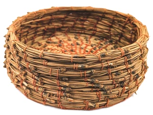 Vintage Coushatta Native American Pine Needle Basket Koasati 7.5 X 2.5 in. - Picture 1 of 8
