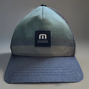 TRAVIS MATHEW Ball Cap Adult OS Green Blue Canvas Colorblock Logo Mesh SnapBack - Picture 1 of 7