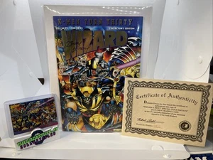 Revista Wizard X-Men cumple 30 años FIRMADO Andy Kubert certificado de autenticidad cómic dorado Wolverine - Imagen 1 de 7