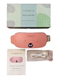 Yeamon Portable Cordless Heating Pad For Cramps with waist belt Fast heating - Picture 1 of 7