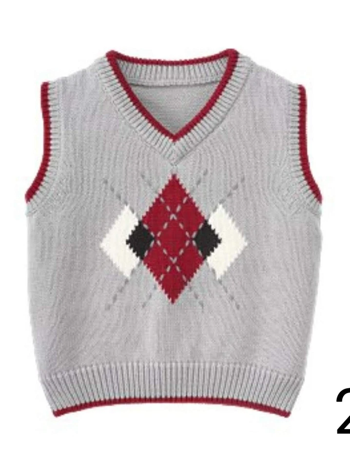 Gymboree COUNTRY CLUB Pale Blue Argyle Vest Boy Size 6 Easter - Image 1 of 1