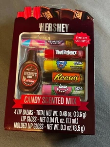 Hershey Scented Lip Gloss Balm Candy Reese's Twizzler Bubble Yum Sealed Gift NIB - Picture 1 of 2
