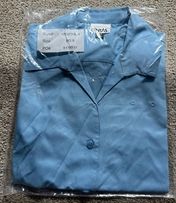 Camisa Azul Cintas United Airlines Para Mujer RG 8 Manga Corta Abotonada ¡NUEVA!! Foto 1 de 3