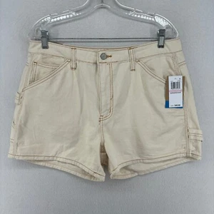 DICKIES Shorts Youth 13 Carpenter High Rise Stretch Denim Cotton Beige NEW - Picture 1 of 19