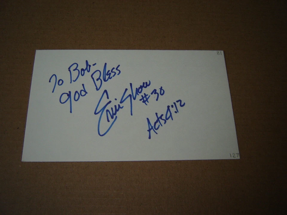Eric Show signed index card debut 1982 dec 1994 San Diego Padres pitcher - Image 1 of 1