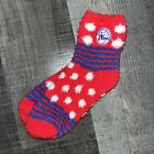 Philadelphia 76Ers Sixers Nba Basketball Logo Womens Ankle Fuzzy Sleep Socks