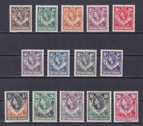 NORTHERN RHODESIA 1953, SG# 61-74, Queen Elizabeth II, MH Cover