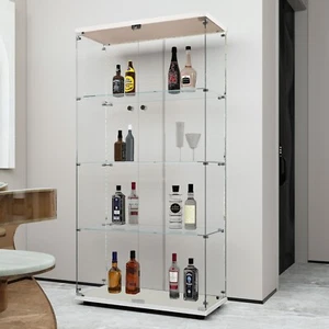 Tempered glass display cabinet, wine cabinet,storage cabinet with Bluetooth LED - Picture 1 of 40