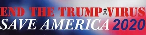 Adesivo paraurti politico: END THE TRUMP VIRUS SAVE AMERICA 2020  - Foto 1 di 1
