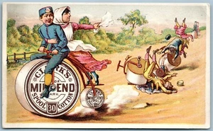 BOBINA DE ALGODÓN ANTIGUA TARJETA COMERCIAL VICTORIANA PUBLICIDAD - Imagen 1 de 2