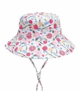 Childrens Sun hat, bucket hat, Pink / Floral - age 2-6 years, holiday, beach - Picture 1 of 4
