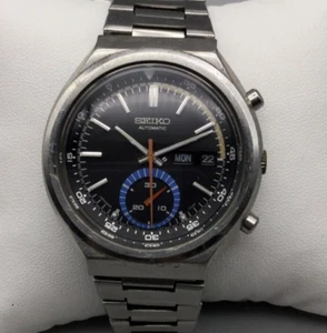 Vintage Seiko Speed Timer Automatic Watch Men 39mm 6139-7069 Day Date 7.25" - Picture 1 of 11