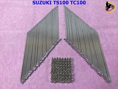 SUZUKI TS100 TC100 1973-1977  FRONT & REAR Chrome Spoke Set 72Pcs. **nan3884** Foto 1 de 4