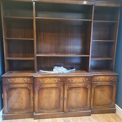 Antique Reproduction Bookcase Side Board Library Cabinet Burred Mahogany • 500£