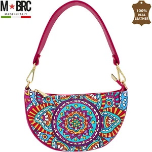 M*BRC by Massimo Braccialini pink small hobo bag ethnic ornament Made in Italy - Picture 1 of 8