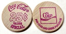 (100) COLLECTABLE COCA-COLA WOODEN 25 CENT TOKENS "FOR FOOD AND DRINK PURCHASE"