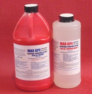 EPOXY RESIN RED 4 COATING CASTING ART RESIN GEL COAT 4 BOAT -METAL WOOD FRP 96! - Picture 1 of 10