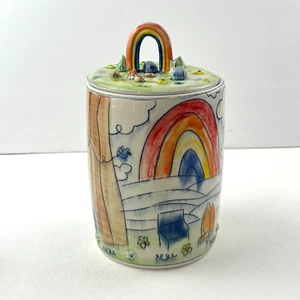 Laurie Caffery Studio Pottery Jar Mountain Camping Handmade Christmas Nature Art - Picture 1 of 11