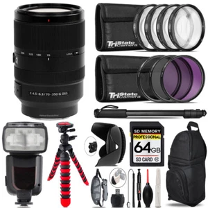 Sony E 70-350 F/4.5-6.3 G OSS Lens + 7 Piece Filter & More - 64GB Kit - Picture 1 of 9