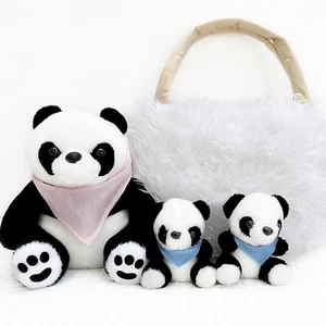 Panda Stuffed Animal Bear Plush Toy for Girls 5 PCS Set - Mommy, 2 Babies, Bag, - Picture 1 of 7