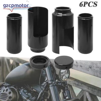 Kit completo de tapas de tubo de horquilla inferior superior para Harley Dyna Street Bob 2006-2017 Foto 1 de 4