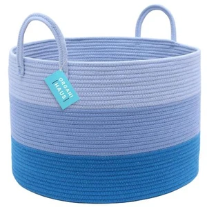 Cotton Rope Baskets for Organizing 20x13, Boho Laundry Basket - Picture 1 of 8