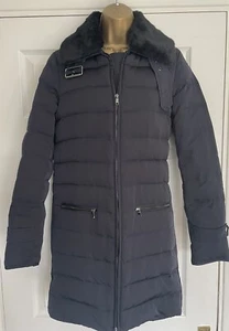 ZARA NAVY PADDED WARM SMART DOWN COAT SIZE S - Picture 1 of 8