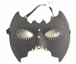 Halloween Mask Black Glitter Bat Eye Half Masquerade Ball Costume Party Cosplay - Picture 1 of 1
