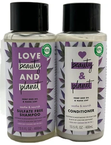 Love Beauty & Planet Hanfsamenöl & Nana Blatt Shampoo & Conditioner 13,5 flüssige Unzen - Bild 1 von 3