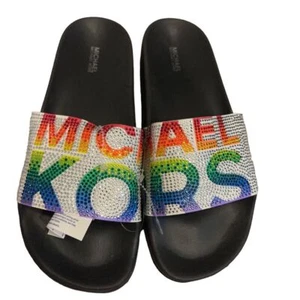 MICHAEL Michael Kors GILMORE Rhinestone Slides Shoes - Picture 1 of 6