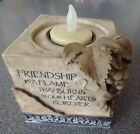 "Friendship Is Forever" Decorative Inspirational Table Top Cube Tea Light
