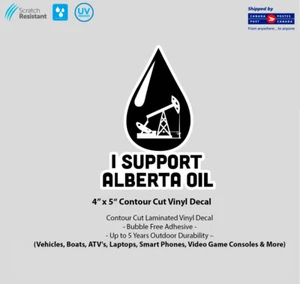 4" x 5" I Support Alberta Oil Laminated Vinyl Decal - Picture 1 of 1