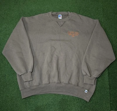 Sudadera De Colección Años 90 Cleveland Browns Russell Athletic 1999 Marrón NFL Cuello Redondo Foto 1 de 4