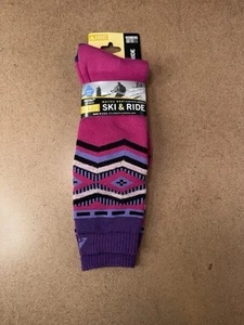 Cabot & Sons Womens Shoe Size 6-10 Purple Wool Blend Ski & Ride Socks 1 Pair NWT - Picture 1 of 7