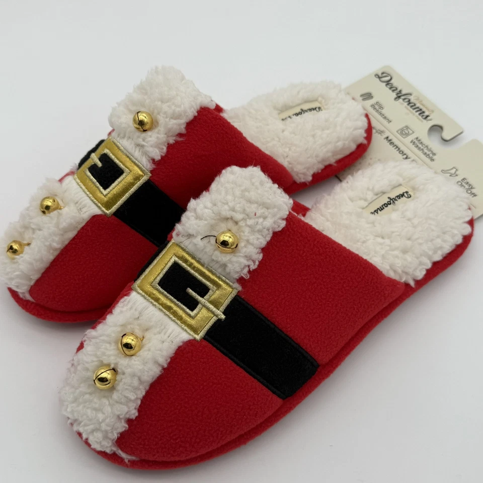 Dearfoams Mens 11-12 Womens 13-14 Christmas Slipper Memory Foam Non Slip