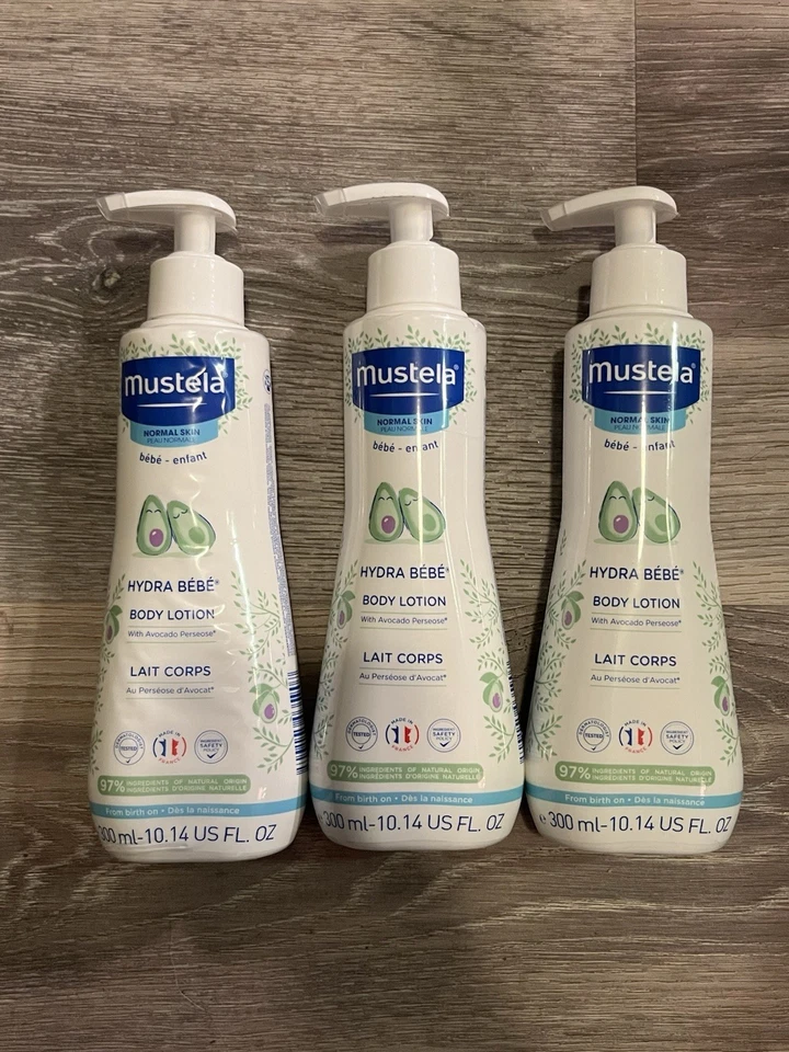 PACK de 3 lociones corporales Mustela Hydra Bebe 10,14 oz aceite natural de avo, jojoba y girasol Foto 1 de 1