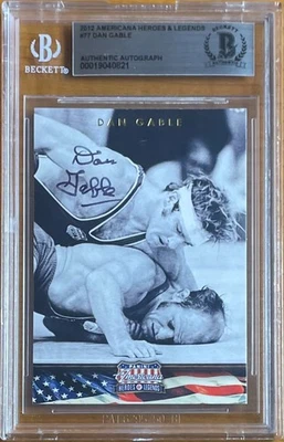 DAN GABLE SIGNED 2012 AMERICANA HEROES & LEGENDS #77 BAS BGS AUTOGRAPH AUTO - Image 1 of 2